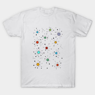 Simple Colourful Minimalist Geometric Mini Constellations Pattern T-Shirt